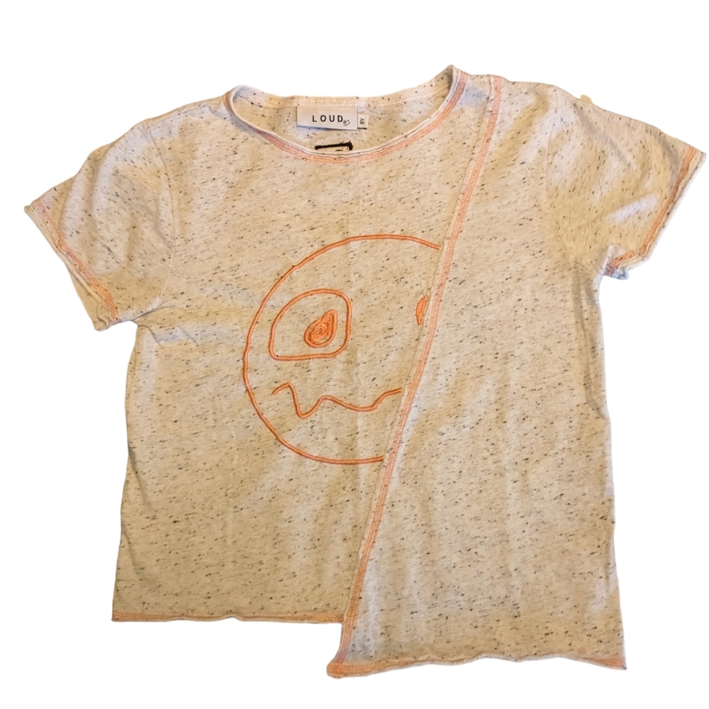LOUD APPAREL Tropic Asymetrical T-shirt Embroidered Face Unisex Kids' 8